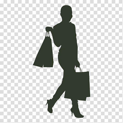 Shopping Bag, Silhouette, Woman, Drawing, Logo, Female, Joint, Standing transparent background PNG clipart