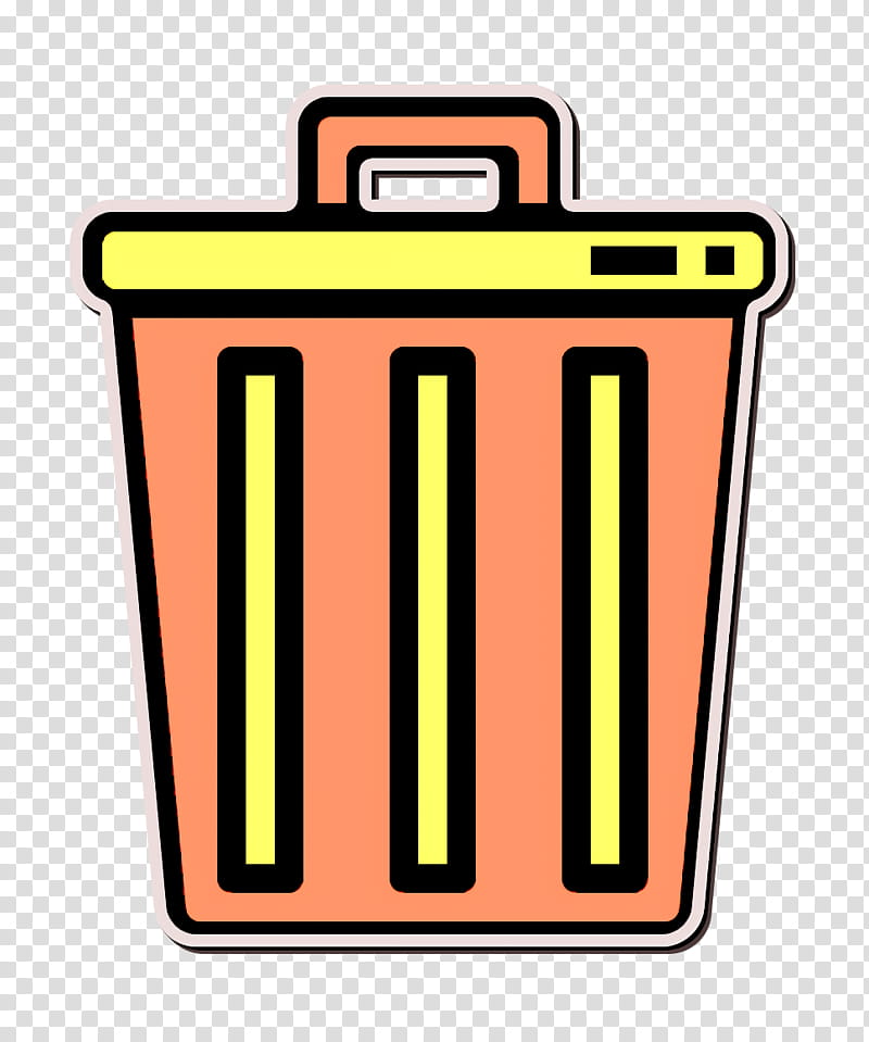Office Stationery icon Trash icon, Yellow, Waste Containment, Waste Container transparent background PNG clipart