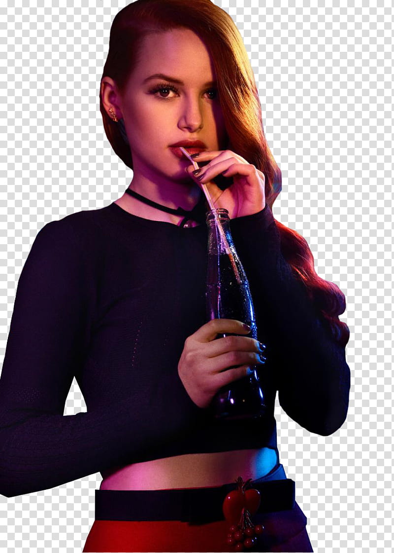 Riverdale , brunette woman drinking cola transparent background PNG clipart