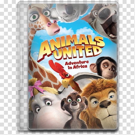 Movie Icon Mega , Animals United, Animals United Adventure in Africa DVD case transparent background PNG clipart