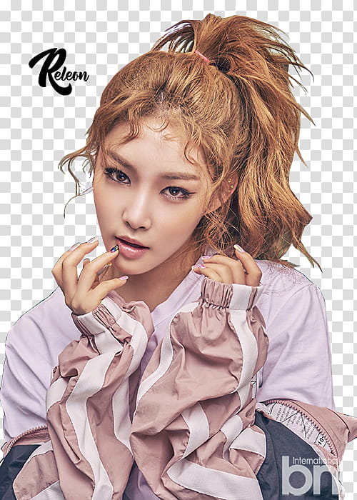 Kim Chungha, woman touching her lips transparent background PNG clipart