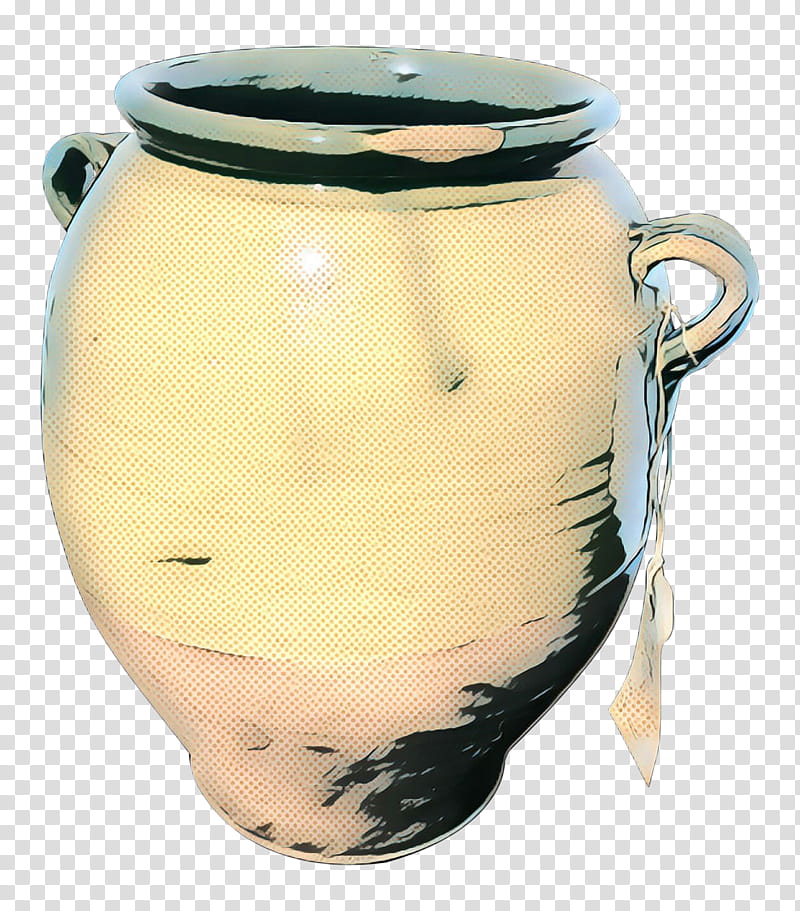 ceramic urn yellow earthenware pottery, Pop Art, Retro, Vintage, Vase, Artifact, Drinkware, Tableware transparent background PNG clipart