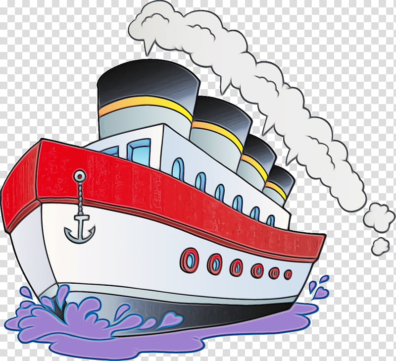 ship cartoon vehicle naval architecture, Watercolor, Paint, Wet Ink, Water Transportation, Boat, Watercraft transparent background PNG clipart