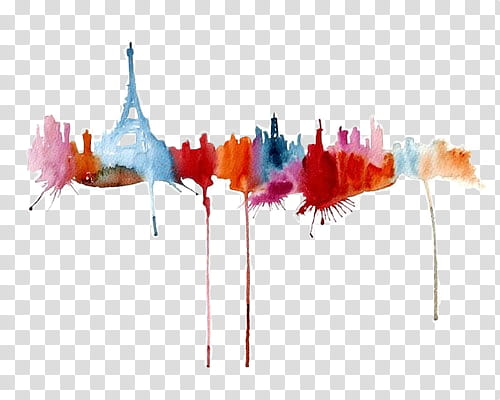 multicolored oil painting of famous landmark transparent background PNG clipart