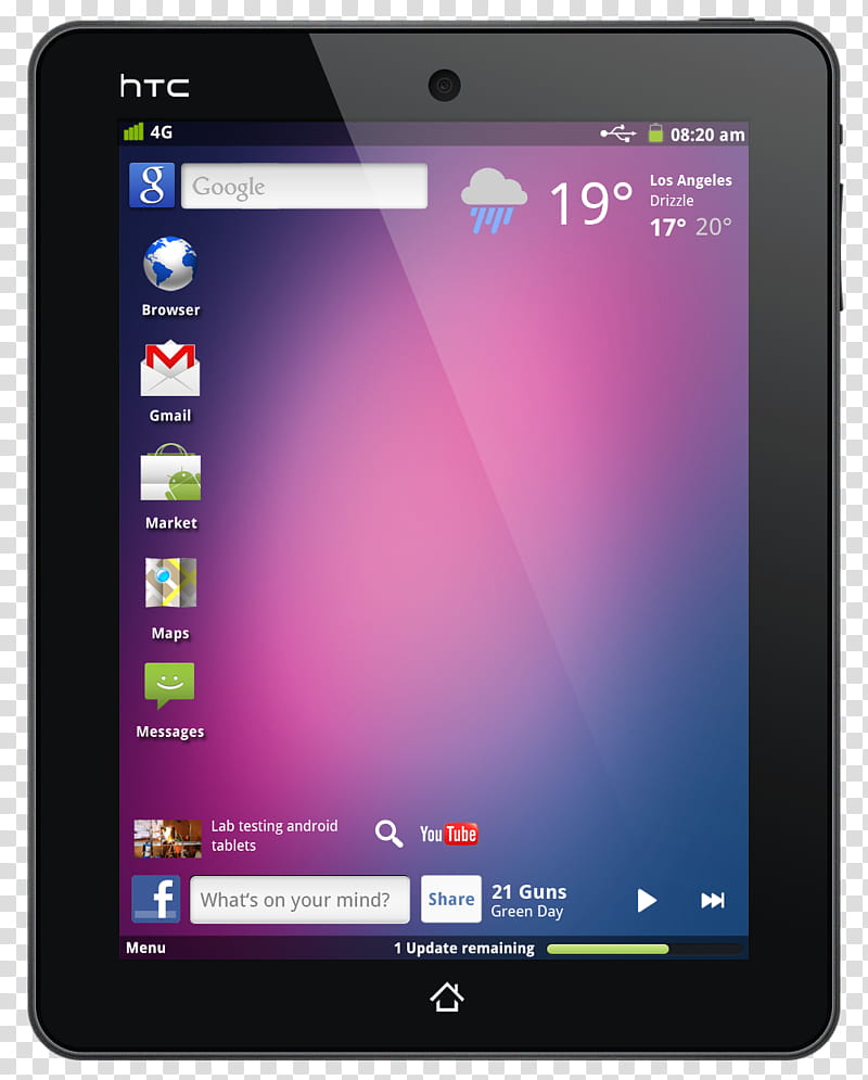 HTC Aurora Concept, turned on monitor showing icons transparent background PNG clipart