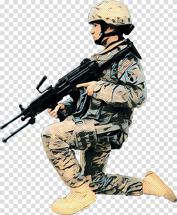 soldier gun military camouflage infantry military, Pop Art, Retro, Vintage, Army, Military Organization, Military Uniform, Machine Gun transparent background PNG clipart