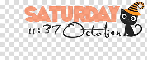 Halloween, saturday : October text transparent background PNG clipart
