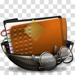 Sphere   , black framed eyeglasses and brown file folder icon transparent background PNG clipart