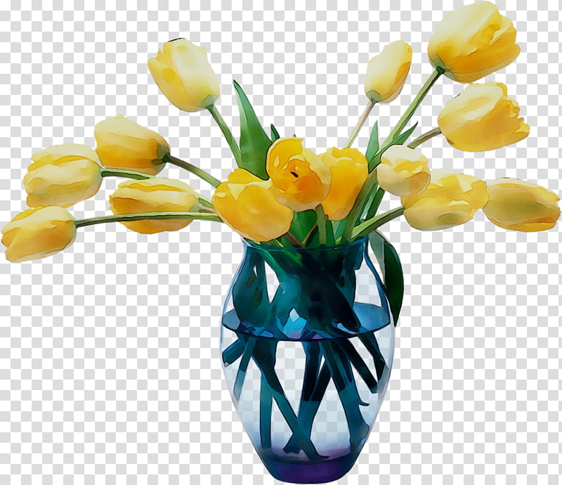 Lily Flower, Tulip, Floral Design, Vase, Cut Flowers, Flower Bouquet, Yellow, Artificial Flower transparent background PNG clipart