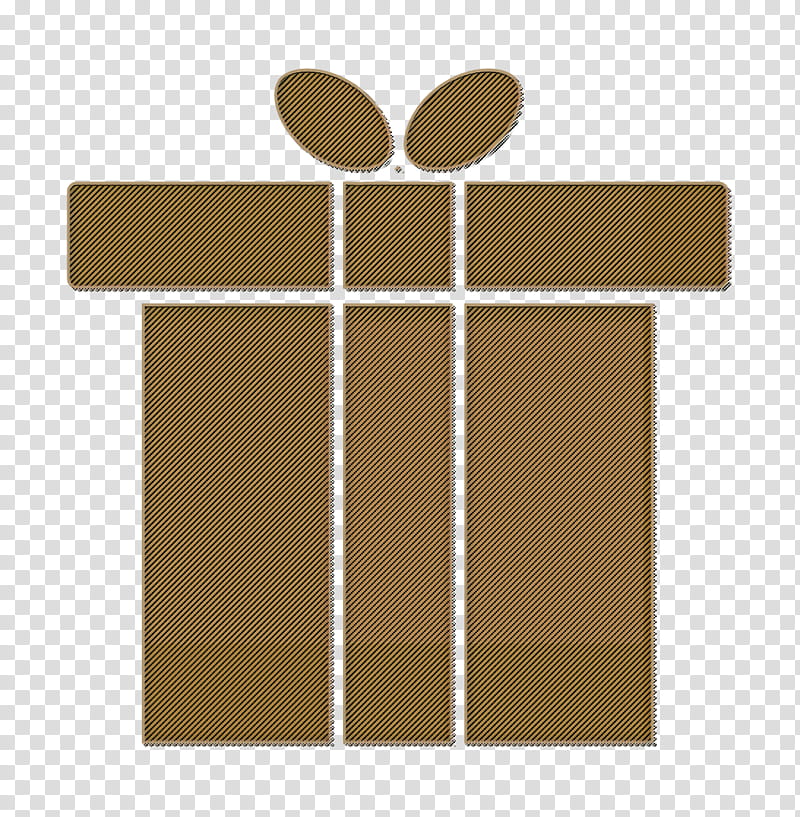 christmas icon gift icon giftbox icon, Present Icon, Brown, Line, Table, Rectangle, Material Property, Cross transparent background PNG clipart