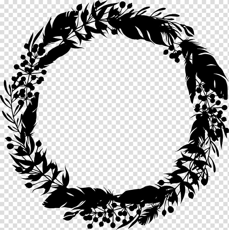 Leaf Wreath, Tree, Line, Feather, Blackandwhite transparent background PNG clipart