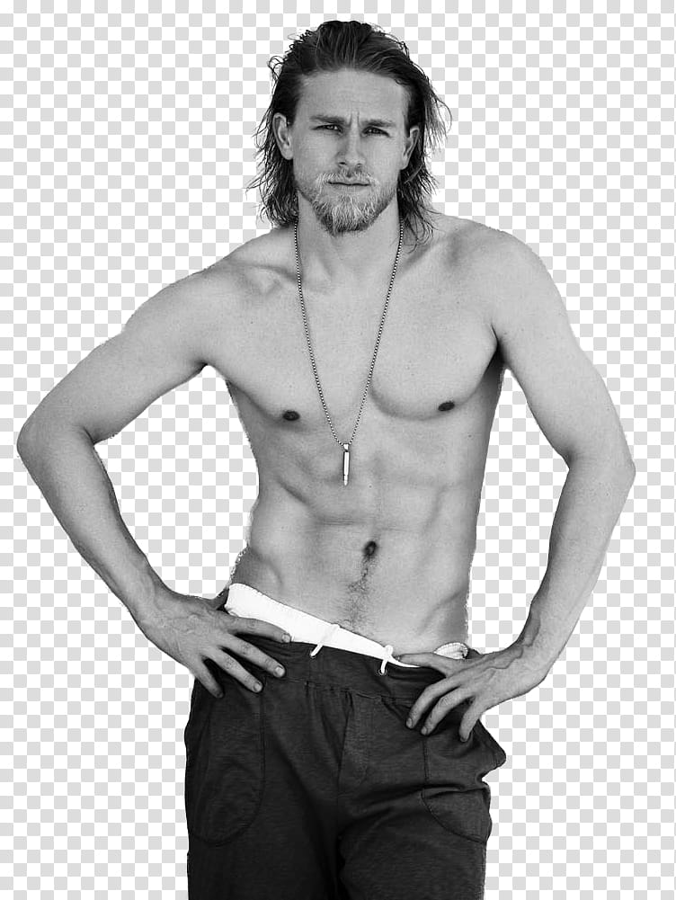Charlie Hunnam, grayscale of man in short transparent background PNG clipart