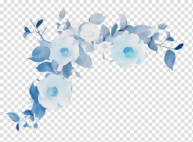 Blue Flower Borders And Frames, Blue Rose, Floral Design, Watercolor Painting, Blue Flower Blue Flower, Aqua, Turquoise, Petal transparent background PNG clipart