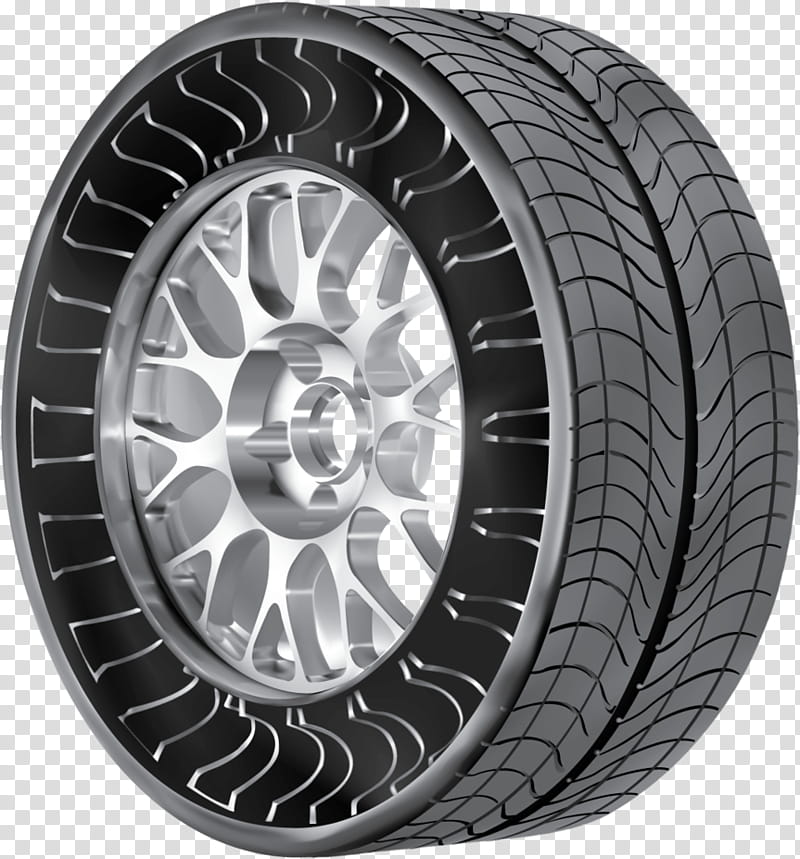 Tweel ized, gray vehicle wheel and tire art transparent background PNG clipart