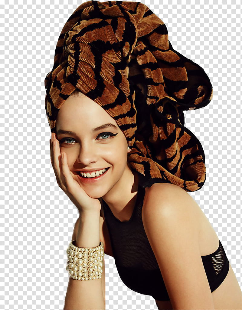 Barbara Palvin, woman smiling and holding her face transparent background PNG clipart