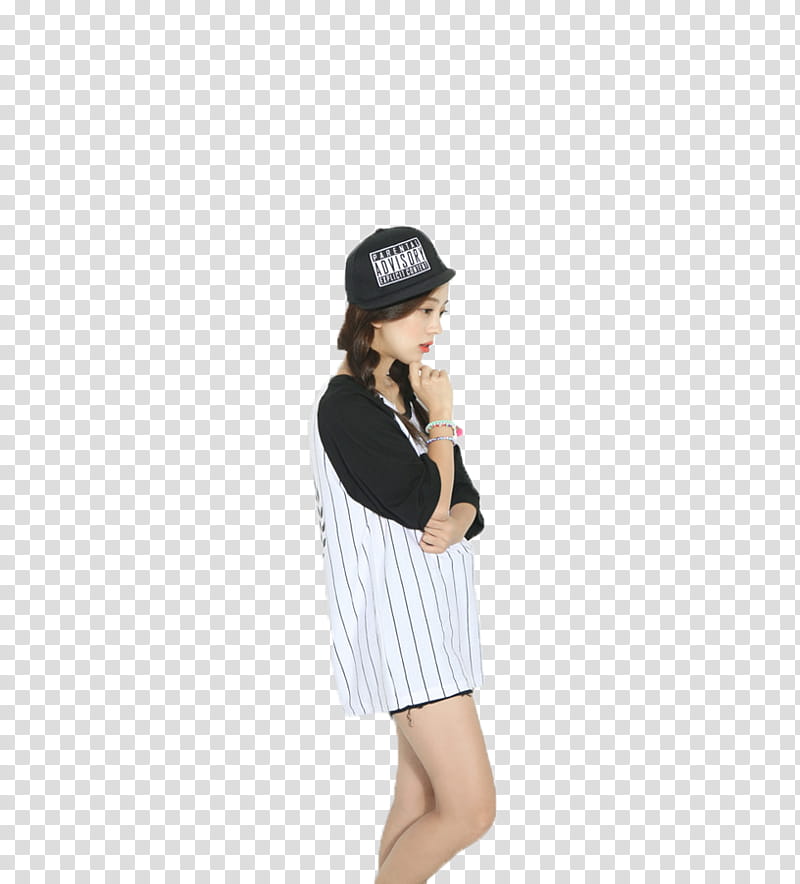Park Seul Sport girl , woman wearing white and black striped t-shirt transparent background PNG clipart