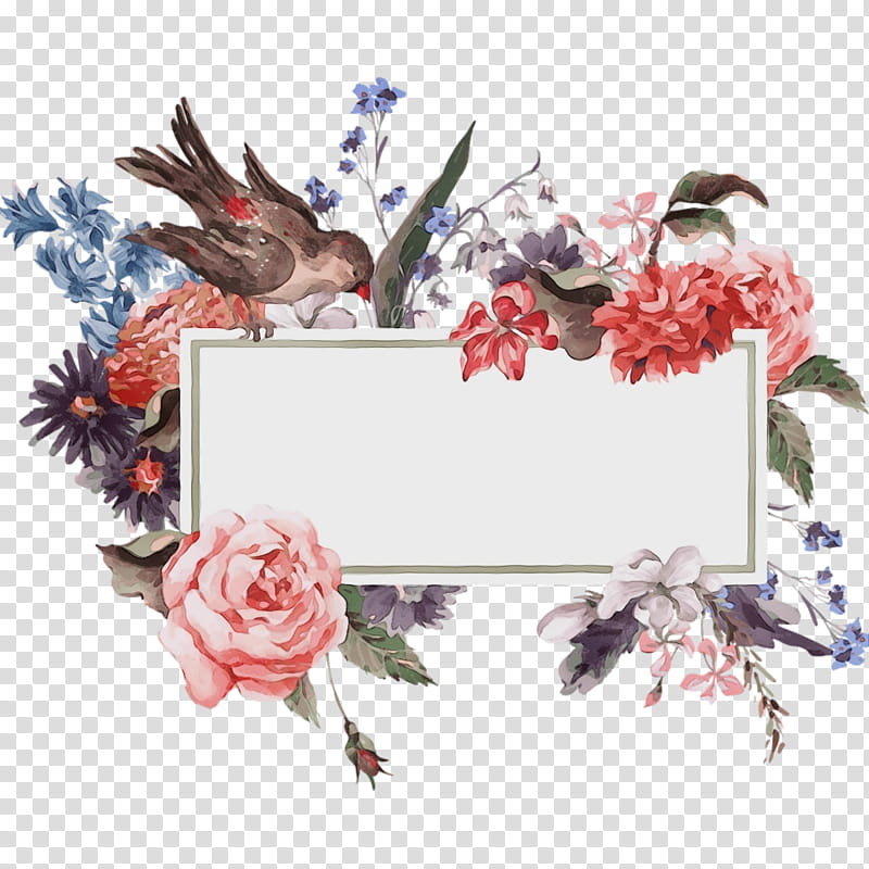 frame, Watercolor, Paint, Wet Ink, Frame, Plant, Hummingbird, Perching Bird transparent background PNG clipart