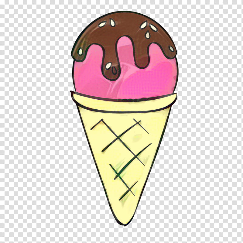Ice Cream Cone, Ice Cream Cones, Line, Frozen Dessert, Cartoon, Sorbetes, Soft Serve Ice Creams, Pink transparent background PNG clipart