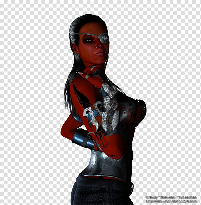 Steampunk Devil , woman wearing black eye patch transparent background PNG clipart