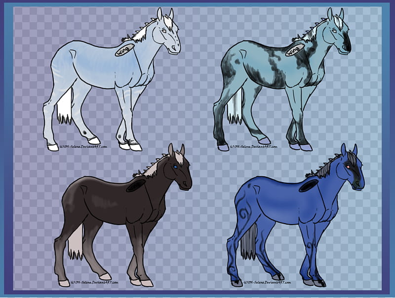 Inverse Pegasus,draw to adopt, set, four horses illustration transparent background PNG clipart