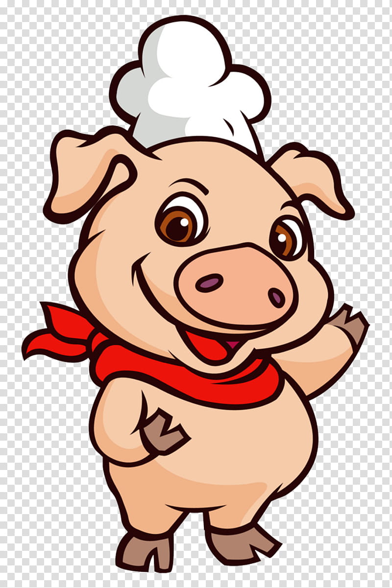Pig, Piggy, Drawing, Chef, Facial Expression, Nose, Smile, Snout transparent background PNG clipart