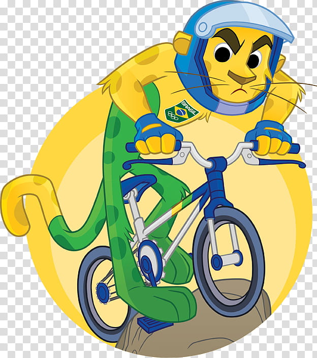 Bike, Cycling, Sports, Brazil, Mountain Biking, Mountain Bike, Mascot, Olympic Games transparent background PNG clipart