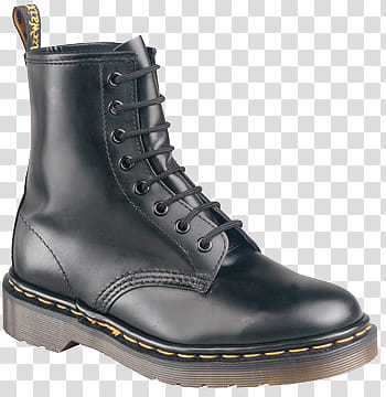, black Dr. Martens AirWair boot transparent background PNG clipart