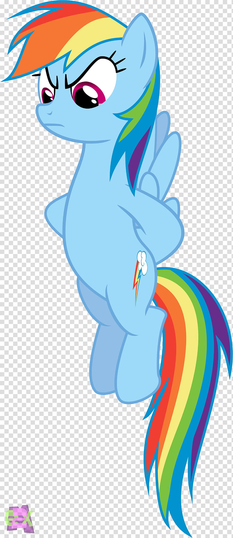 MLP Rainbow Dash is angry or something transparent background PNG clipart