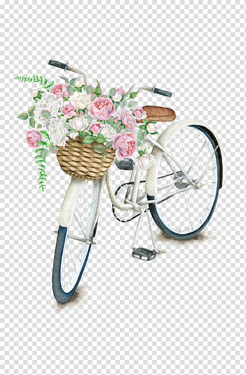 Pink Flower, Bicycle Baskets, Cycling, Bicycle Wheels, Cruiser Bicycle, BMX Bike, GT Bicycles, Bicycle Accessory transparent background PNG clipart