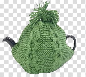 part, green knitted teapot cover transparent background PNG clipart