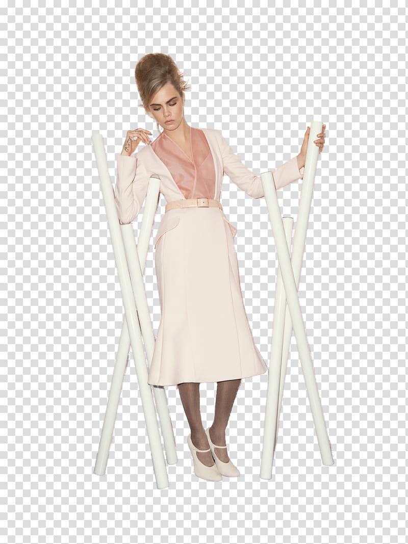 Cara Delevingne , Emma Watson holding white tubes transparent background PNG clipart