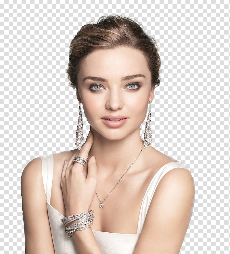 Miranda Kerr, Miranda Kerr wearing silver-colored bangles transparent ...