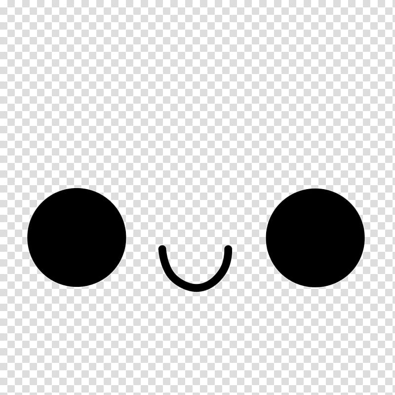 Kawaii Faces Brushes, black round eyes and smiling mouth illustration transparent background PNG clipart