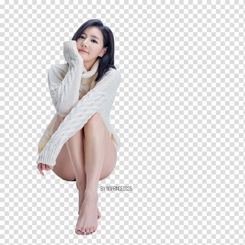 HAN GA EUN, unknown celebrity in white sweater transparent background PNG clipart