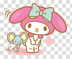 My Melody S , pink and white Sanrio character illustration transparent background PNG clipart