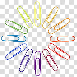 assorted-color paper clip collection transparent background PNG clipart