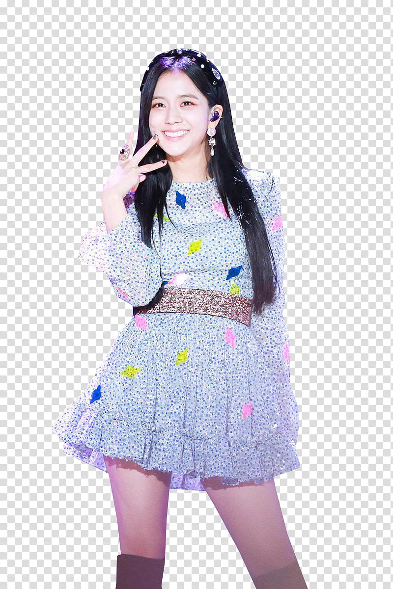 JISOO BLACKPINK , woman standing while doing hand sign transparent background PNG clipart