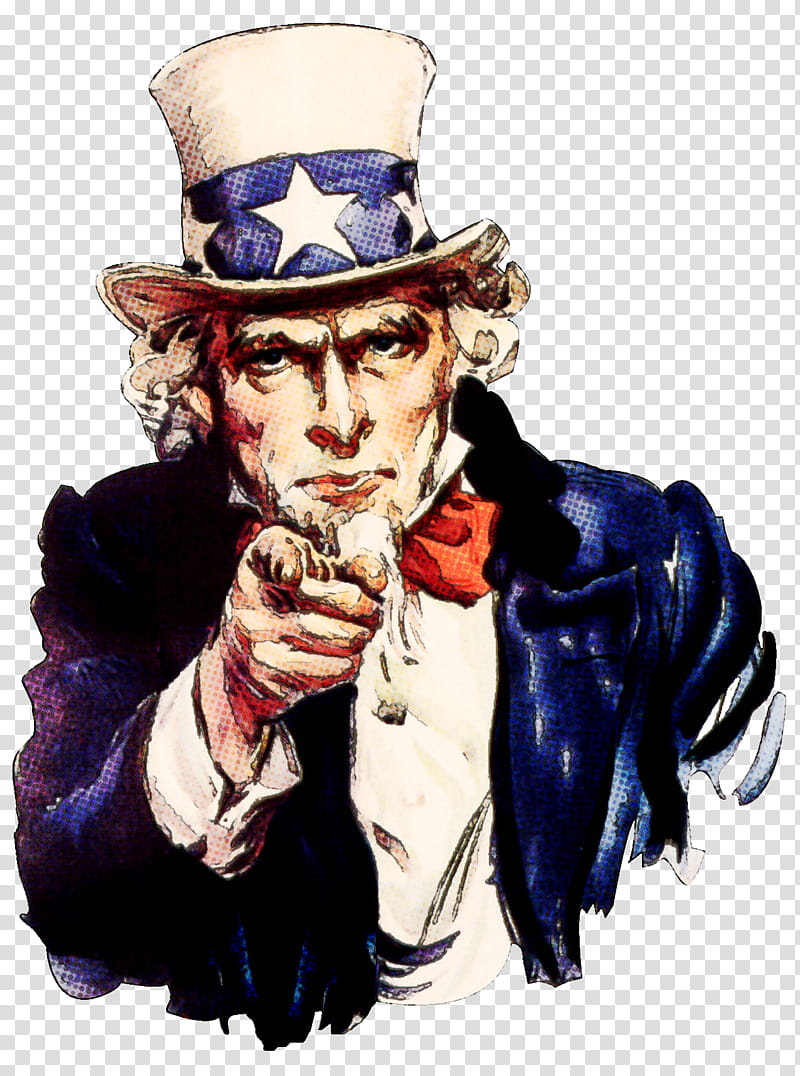 Uncle Sam, man pointing painting transparent background PNG clipart