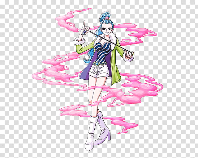 Nefeltary Vivi Princess of Alabasta, blue-haired woman in green jacket anime character transparent background PNG clipart