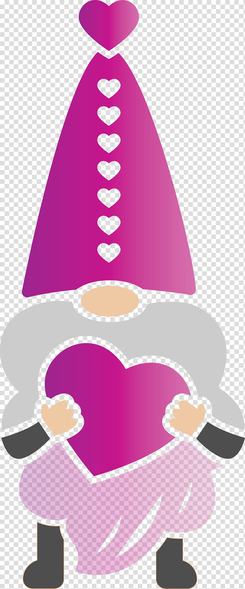 Gnome loving red heart, Pink, Cone, Frozen Dessert transparent background PNG clipart