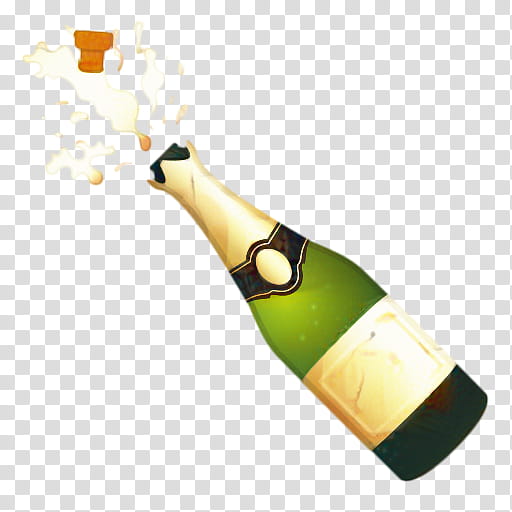 Champagne Emoji, Wine, Glass Bottle, Liqueur, Carbonated Water, Sekt, Sodastream, Plastic Bottle transparent background PNG clipart