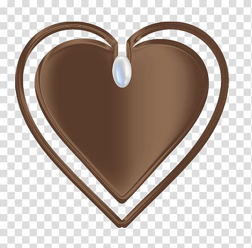brown heart with oval white stone illustration transparent background PNG clipart