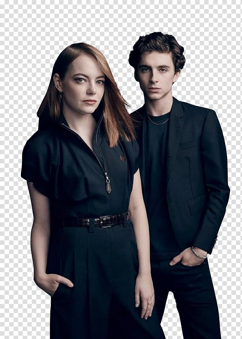 Emma Stone and Timothee Chalamet transparent background PNG clipart