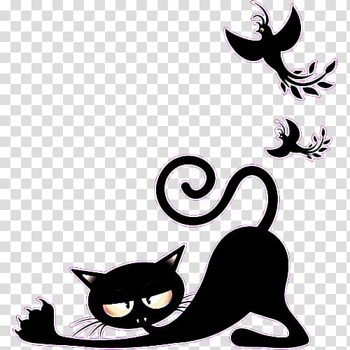 black cat cat small to medium-sized cats black-and-white tail, Small To Mediumsized Cats, Blackandwhite, Stencil, Whiskers transparent background PNG clipart