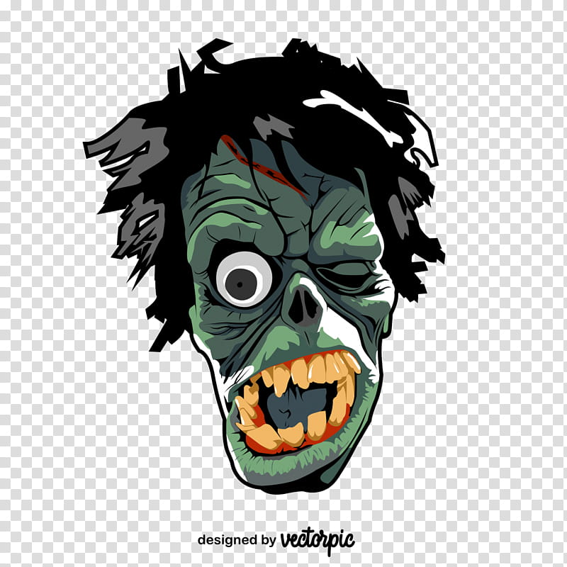 Monster, Tshirt, Zombie, Graniph, Head, Cartoon transparent background PNG clipart