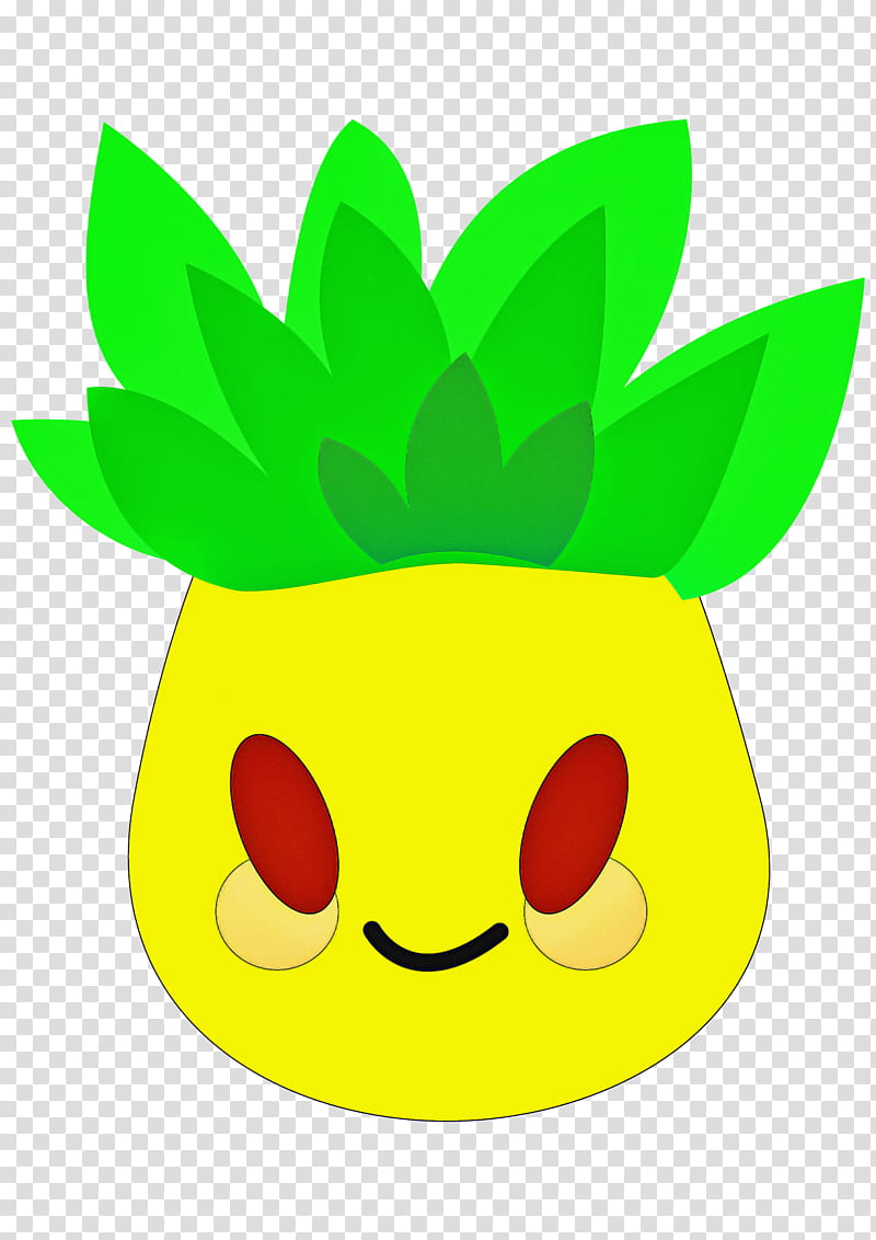 Pineapple, Green, Leaf, Plant, Ananas, Fruit, Smile transparent background PNG clipart