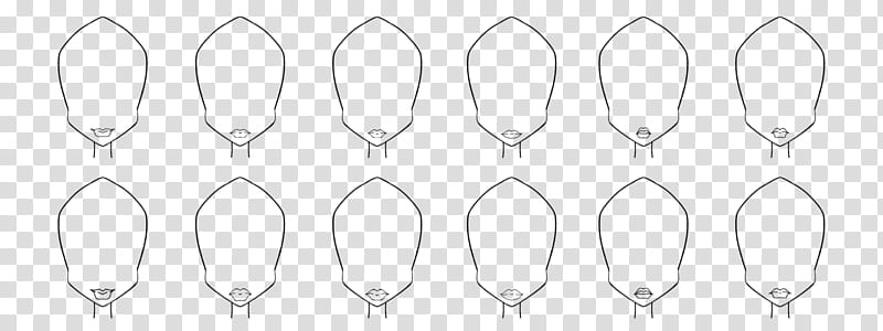 Base Face, Lips SET B, black face illustration transparent background PNG clipart