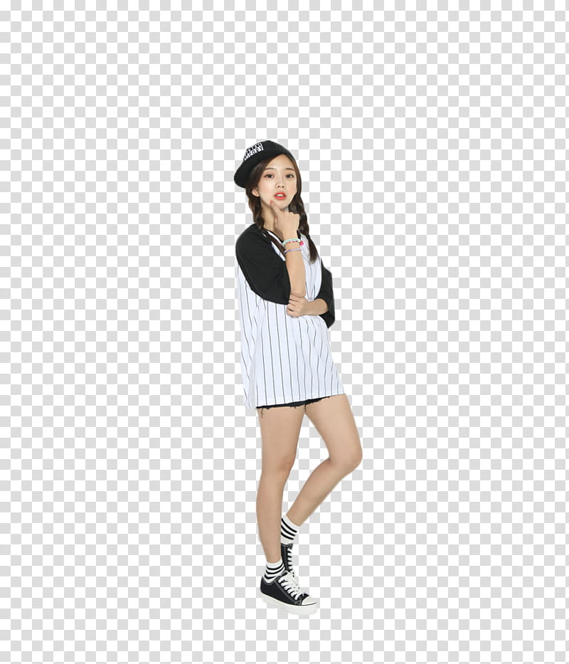 Park Seul Sport girl , woman wearing white and black stripe shirt transparent background PNG clipart