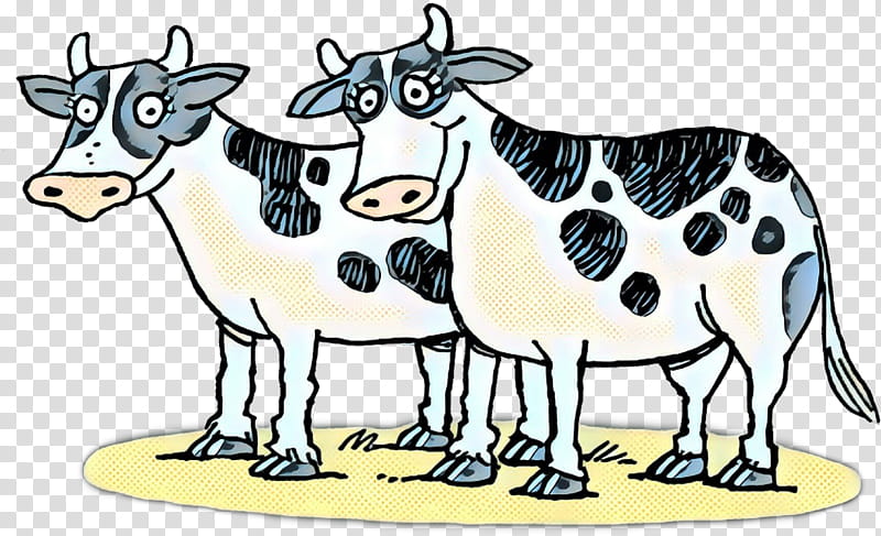 Drawing Of Family, Pop Art, Retro, Vintage, You Have Two Cows, Taurine Cattle, Sheep, Ox transparent background PNG clipart