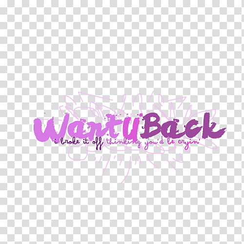Want u back, white and pink printed paper transparent background PNG clipart